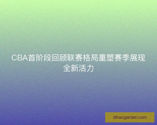 CBA首阶段回顾联赛格局重塑赛季展现全新活力