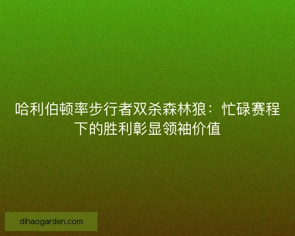 哈利伯顿率步行者双杀森林狼：忙碌赛程下的胜利彰显领袖价值