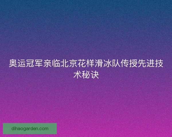 奥运冠军亲临北京花样滑冰队传授先进技术秘诀