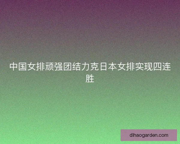 中国女排顽强团结力克日本女排实现四连胜