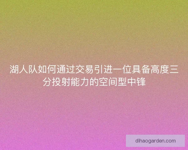 湖人队如何通过交易引进一位具备高度三分投射能力的空间型中锋