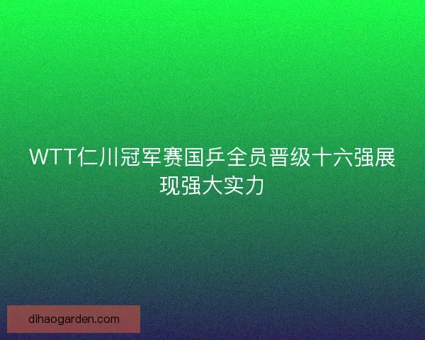 WTT仁川冠军赛国乒全员晋级十六强展现强大实力