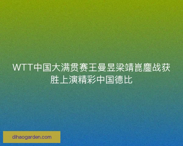 WTT中国大满贯赛王曼昱梁靖崑鏖战获胜上演精彩中国德比